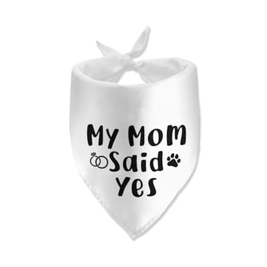 My Mom Said Yes Wedding Engagement Valentine's Dog Bandana Pet Scarf Bibs Accessories for Dog Wedding Bandana Gift for Dog Lover Wedding Photo Props Accessories - Image 1