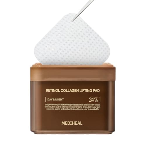 MEDIHEAL Retinol Collagen Lifting Pad - Vegan Face Hypoallergenic Pads with Retinol, Collagen - Lifting Pads for Enhancing Skin Texture Firmness 100 Pads - Image 1