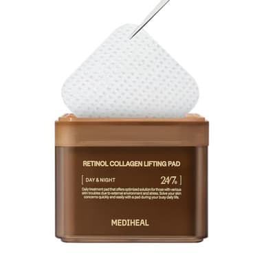 MEDIHEAL Retinol Collagen Lifting Pad - Vegan Face Hypoallergenic Pads with Retinol, Collagen - Lifting Pads for Enhancing Skin Texture Firmness 100 Pads - Image 1
