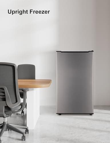 Upright Freezer, 3.2 Cu Ft Mini Small Freezer for 1-2 People, Portable Compact Freezer with 3 Plastic Baffles, 4D Cooling & 40dB Ultra-Quiet, Fast Freeze (-13°F) - Silver - Image 9