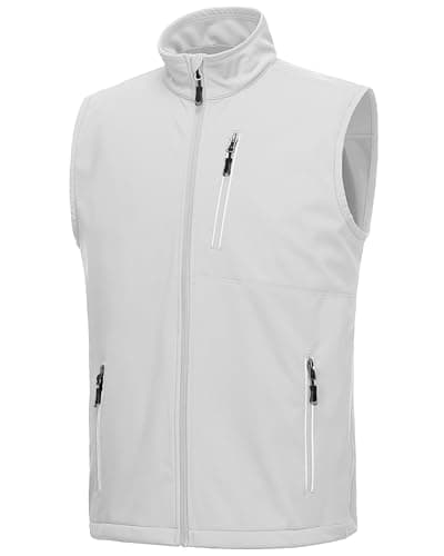 33,000ft Men's Windproof Lightweight Golf Vest Outerwear with Pockets, Softshell Sleeveless Jacket for Running Hiking Sports - Image 1