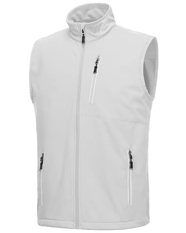 33,000ft Men's Windproof Lightweight Golf Vest Outerwear with Pockets, Softshell Sleeveless Jacket for Running Hiking Sports - Image 1