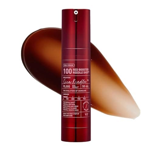 VT COSMETICS Red Booster Reedle Shot 100, Microneedling Serum with Dragon’s Blood, Exosome, Soothing Relief Serum for Irritated, and Sun-Stressed Skin, Scalp Care, Korean Skincare 1.69 fl oz (50ml) - Image 1