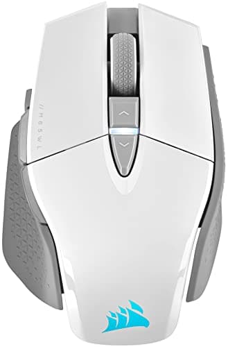 Corsair M65 RGB Ultra Wireless Tunable FPS Wireless Gaming Mouse - Sub-1ms Slipstream Wireless Technology, 26,000 DPI Optical Sensor, Up to 120 Hours of Battery Life, 8 Programmable Buttons - White - Image 1