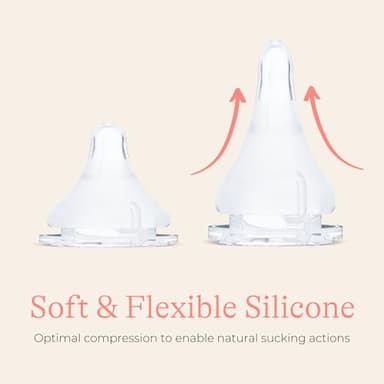 Lansinoh NaturalWave Baby Bottle Nipples – 100% Soft, Durable Silicone, Made Without BPA BPS, Anti-Colic, Supports Baby’s Developing Mouth and Teeth, Extra Slow Flow, Size XS, 4 Count, 0+ Months - Image 6