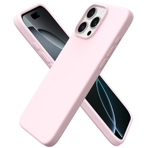 ORNARTO Compatible with iPhone 16 Pro Max Case 6.9", Slim Liquid Silicone 3 Layers Soft Gel Rubber Shockproof Protective Case with Anti-Scratch Microfiber Lining-Chalk Pink - Image 1