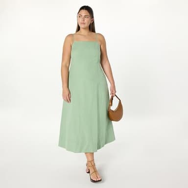 The Drop Women’s Daphne Square Neck Linen Maxi Dress, Iceberg Green, M - Image 7