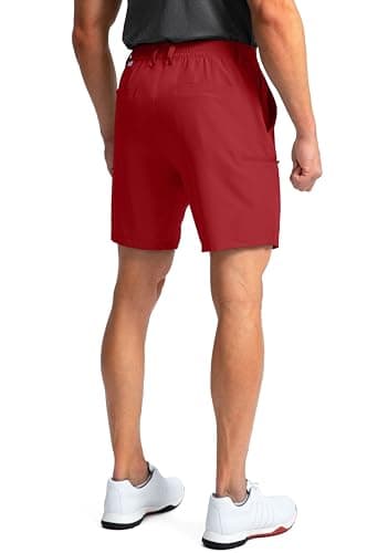 Pinkbomb Men's Golf Shorts with 6 Pockets Stretch Quick Dry Hiking Work Dress Shorts for Men red S - Image 3