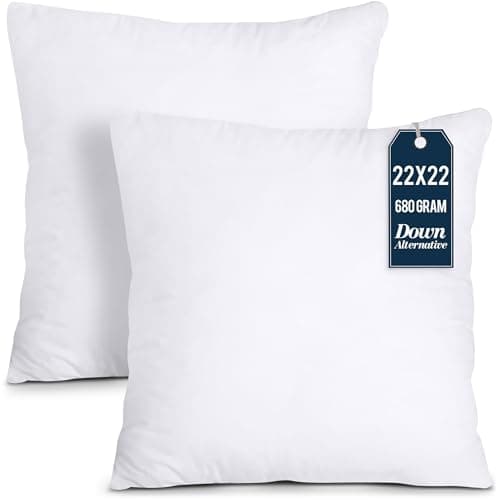 Utopia Bedding Throw Pillows Insert (Pack of 2, White) - 22 x 22 Inches Bed and Couch Pillows - Indoor Decorative Pillow - Image 1