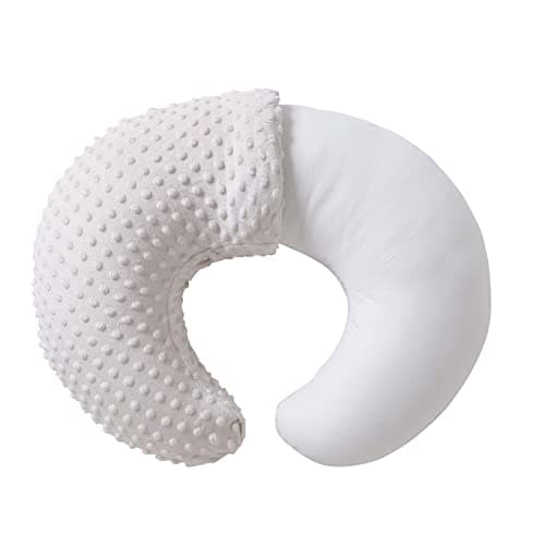 QUENESS Nursing Pillow and Positioner, Breastfeeding, Bottle Feeding, Baby Sitting Support with Removable Ultra Soft Cover, Tummy Time Support for Baby Boys and Girls (Beige) - Image 1
