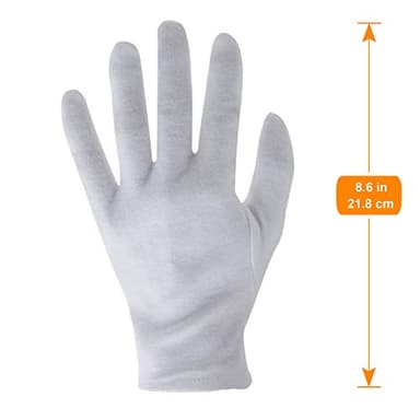 3 Pairs White Cotton Gloves for Dry Hands Eczema SPA Moisturizing - Work Glove Liners for Serving Costume Inspection - Image 2