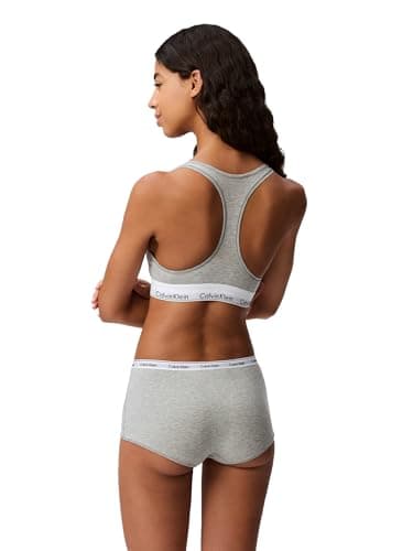 Calvin Klein Modern Cotton Unlined Wireless Bralette, Grey Heather, Small - Image 2