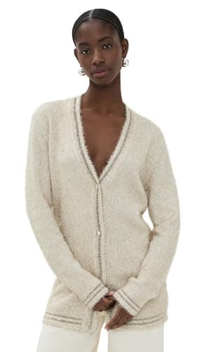 Le Superbe Women's Celestial Knit Cardigan, Gold Tinsel, XS - Image 1