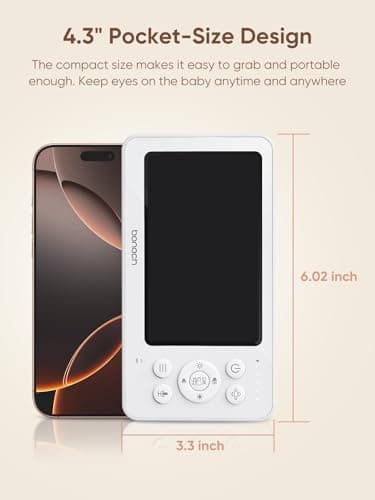 bonoch 4.3" Baby Monitor with 2 Cameras, 720p Split Screen Monitor with Camera and Audio, 28hour Battery, Video Baby Monitor No WiFi, VOX Mode, 2 Way Audio, Auto Night Vision, 2X, 3X, 4X Zoom - Image 9