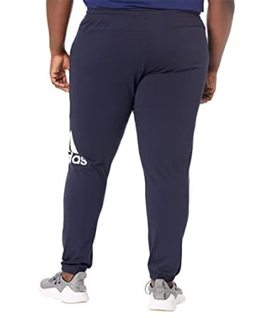 adidas Men's Essentials Single Jersey Tapered Badge of Sport Pants, Ink, Small - Image 2