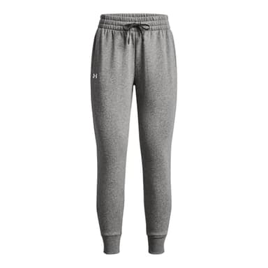 Under Armour Womens Rival Fleece Joggers, (025) Castlerock Light Heather / / White, Large - Image 5
