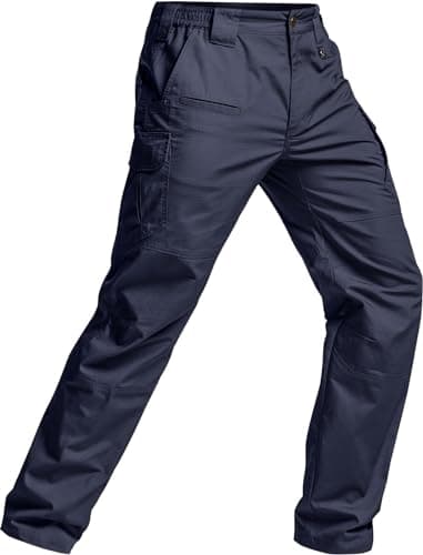 CQR Men's Tactical Pants, Water Resistant Ripstop Cargo Pants, Lightweight EDC Work Hiking Pants, Outdoor Apparel, Raider Mag Pocket Police Navy, 34W x 32L - Image 9