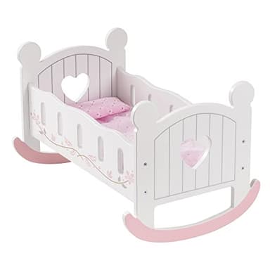 ROBUD Wooden Baby Doll Crib, Baby Doll Bed Toys, Fits Up to 18 Inch Doll Accessories - Image 1