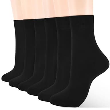 ATBITER Women's Thin Cotton Crew Socks - Soft Above Ankle Bootie Casual Dress Socks 6-Pairs With Gift Box - Image 1