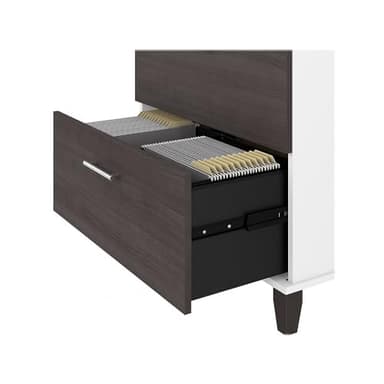 Bush Furniture 2 Drawer Lateral File Cabinet, Letter and Legal-Size Document Storage for Home or Professional Office, Somerset Collection, White and Storm Gray - Image 6