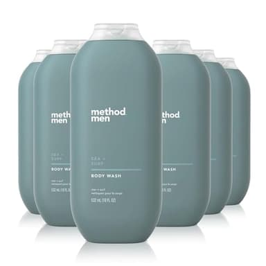 Method Men Body Wash, Sea + Surf, Paraben and Phthalate Free, 18 FL Oz (Pack of 6) - Image 1