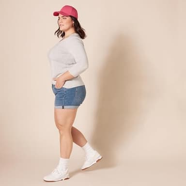 Amazon Essentials Women's Mid-Rise Slim Fit 4" Denim Shorts, Medium Wash, 6 - Image 8