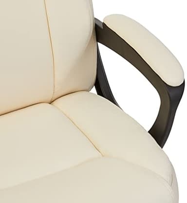 Amazon Basics Classic Puresoft PU Padded Mid-Back Height Adjustable Office Computer Desk Chair with Armrest, 26"D x 23.75"W x 42"H, Cream - Image 6