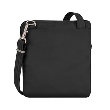 Travelon Anti-theft Classic Slim Double Zip Crossbody Bag, Black, One Size - Image 9