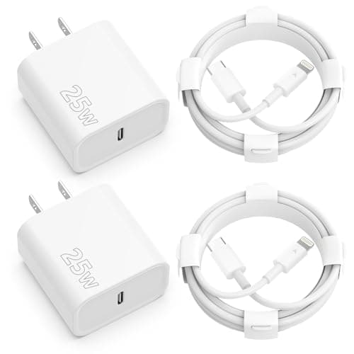 25W iPhone Charger Fast Charging 2Pack 25W Type C Wall Charger Block with 6FT Long USB C to Lightning Cable Compatible with for iPhone 14Pro/13 Pro/12/12 Pro Max/11/XS Max/XS/XR/X/8 - Image 1