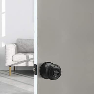 Probrico 10 Pack Round Privacy Door Knob(Thumb Turn Lock on The Inside), Keyless Doorknobs Interior/Exterior Lockset,Privacy Knobs for Bedroom/Bathroom,Black Modern Design Door Hardware - Image 8