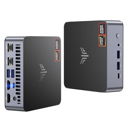 KAMRUI AM21 Mini Gaming PC Dual LAN, AMD Ryzen 7 8745HS (up to 4.9 GHz), 32GB DDR5 5600 MHz 1TB M.2 NVMe PCIe 4.0x4 SSD, Mini Desktop Computer with USB 4, DP, 2 HDMI 2.1, Supports Quad 4K Display - Image 1