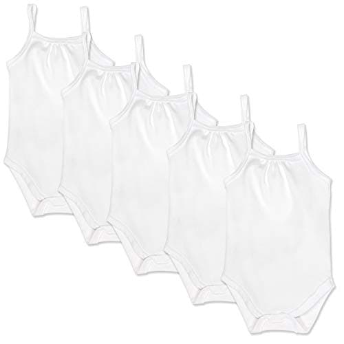 HonestBaby Cami Bodysuits One-piece 100% Organic Cotton for Baby Girls, Bright White, 24 Months - Image 1
