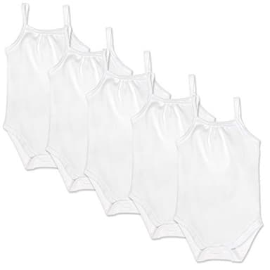 HonestBaby Cami Bodysuits One-piece 100% Organic Cotton for Baby Girls, Bright White, 24 Months - Image 1