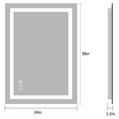 Amorho LED Bathroom Mirror 24"x 36" with Front and Backlight, Stepless Dimmable Wall Mirrors with Anti-Fog, Shatter-Proof, Memory, 3 Colors, Double LED Vanity Mirror(Horizontal/Vertical) - Image 9