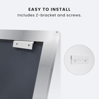 Amorho 24x32 Inch Bathroom Mirror Silver, Thick Metal Framed Wall Mirrors for Over Sink, Brushed Nickel Mirror Perfect for Bedroom, Living Room, Entryway, Rectangle (Horizontal/Vertical). - Image 7