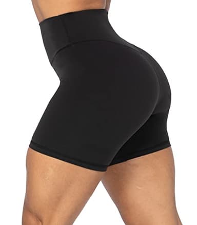 Sunzel High Waist Biker Shorts for Women No Front Seam Soft Yoga Workout Gym Bike Shorts Tummy Control Squat Proof Black - Image 3