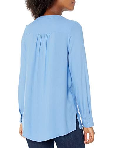 Amazon Essentials Women's Long-Sleeve Woven Blouse, French Blue, Medium - Image 3
