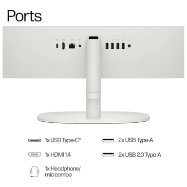 HP 2025 New 22 Inch All-in-One Desktop Computer • Intel CPU • Ultra-Quiet Design • Microsoft Office Trial • Wi-Fi 6 • White KB & Mouse • WOWPC Recovery USB • Windows 11 (20GB RAM | 1TB SSD) - Image 3