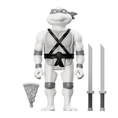 Super7 Teenage Mutant Ninja Turtles Leonardo (Comic Grayscale) - 3.75" TMNT Action Figure with Accessories Classic Cartoon Collectibles - Image 3