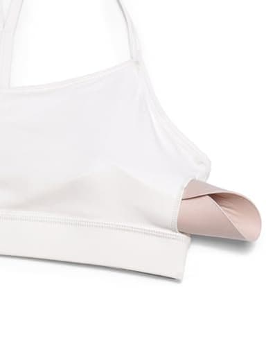 CRZ YOGA Butterluxe Womens Y Back Sports Bra - Padded Racerback Low Impact Spaghetti Thin Strap Workout Yoga Top Milky White (Bone) Medium - Image 4