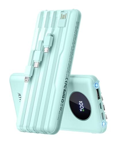 JOYFAR Portable-Charger-Power-Bank Travel Essentials Battery Pack USB C 10000mAh Built in Cable 22.5W Phone Fast Charging Powerbank Compatible with iPhone 16 15 14 13 12 11 iPad Samsung Google (Green) - Image 1