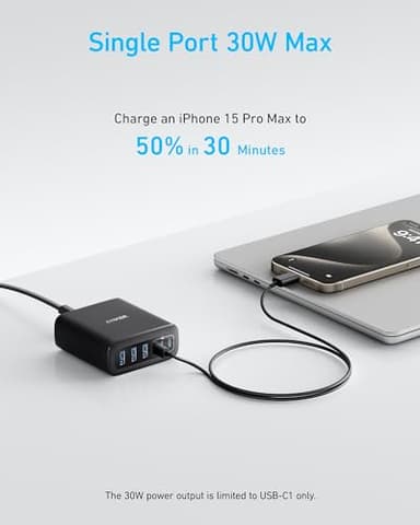 Anker Desktop Charger, Fast Charging USB C Charger, 112W Max 6-Port Charging Station, for iPhone 17, iPad, MacBook, Samsung and More (Cable Not Included) - Image 3