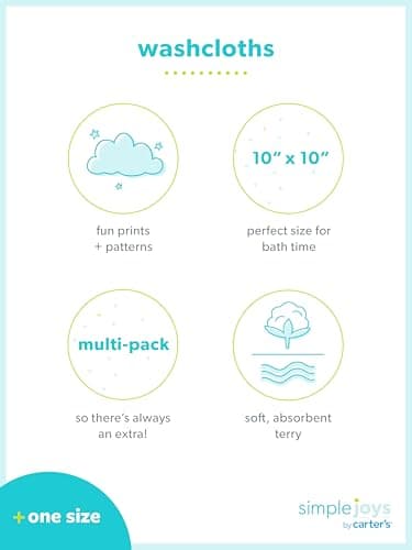 Simple Joys by Carter's Baby 10-Pack Washcloth Set - Image 6