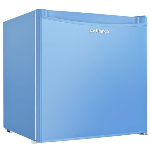 Upstreman 1.7 Cu.ft Mini Fridge with Freezer, Dorm Essentials, Adjustable Thermostat, Energy Saving, Low Noise, Single Door Compact Refrigerator for Dorm, Office, Bedroom, Blue-FR17 - Image 1