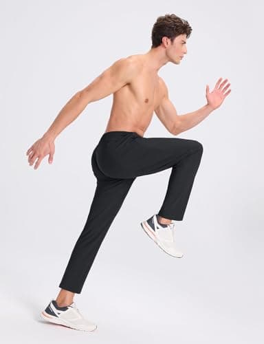 baleaf Men's Athletic Pants with Zipper Pockets Lightweight Quick Dry Tapered Sweatpants for Track Workout Jogging Running Black M - Image 6