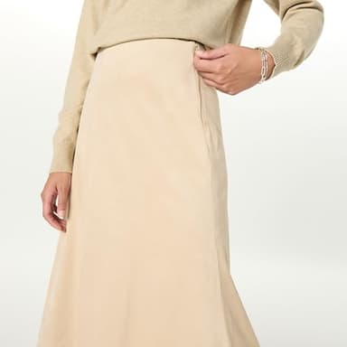 The Drop Women’s Cecily Faux Suede Full Long Midi Skirt, Hummus, XS - Image 3