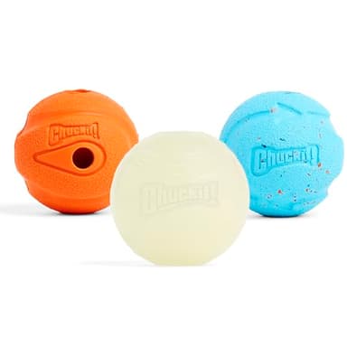 Chuckit Gen 1 Fetch Pack Dog Balls - Interactive Dog Toys, High-Bounce Fetch Ball, Floating Ultra and Rugged Balls, Durable - Size Medium, 2.5-inch Diameter, Set of 3 - Image 1