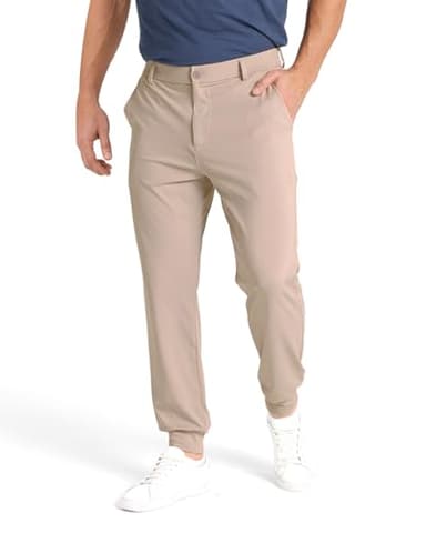 SNOWTEN Men's Golf Joggers Pants with 5 Pockets Stretch Fit Work Dress Athletic Jogger Sweatpants for Running Gym Khaki 2XL - Image 1