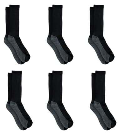 Dickies Men's Dri-tech Original Moisture Control Crew Socks Multipack, Black (6 Pairs), Shoe Size: 6-12, Pack of 6 - Image 2
