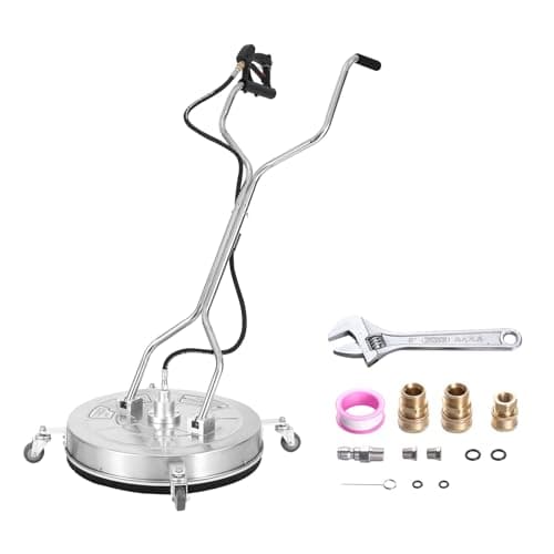 VEVOR 24" Pressure Washer Surface Cleaner w/Handles & Wheels, Stainless Steel Concrete Cleaner 4000 Max PSI, 3/8" Connector & 1/4" Adapter Power Washer Floor Attachment,for Floor Driveway, Patio - Image 1